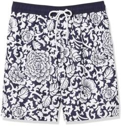 Amazon Essentials Herren Badehose, Schnell Trocknend, 23 cm, Schwarz Floral, XXL von Amazon Essentials