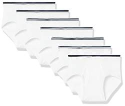 Amazon Essentials Herren Baumwoll-Slip ohne Etikett, 7er-Pack, Weiß, XS von Amazon Essentials