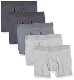 Amazon Essentials Herren Boxershorts aus Baumwolljersey (erhältlich in Big & Tall), 5er-Pack, Grau Meliert/Kohlegrau Mix, 3XL Große Größen von Amazon Essentials