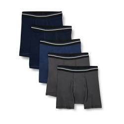 Amazon Essentials Herren Boxershorts ohne Etikett, 5er-Pack, Dunkelblau/Dunkelgrau/Dunkles Marineblau, L von Amazon Essentials