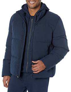 Amazon Essentials Herren Daunenjacke mit Stehkragen (in Übergrößen erhältlich), Marineblau, XS von Amazon Essentials