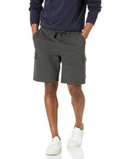 Amazon Essentials Herren Fleece-Cargo-Shorts, Dunkelgrau Meliert, M von Amazon Essentials