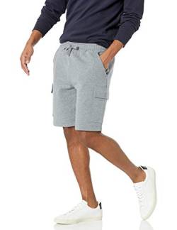 Amazon Essentials Herren Fleece-Cargo-Shorts, Hellgrau Meliert, XL von Amazon Essentials