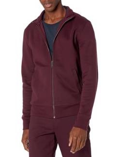 Amazon Essentials Herren Fleece-Jacke mit durchgehendem Reißverschluss, Burgunderrot, S von Amazon Essentials