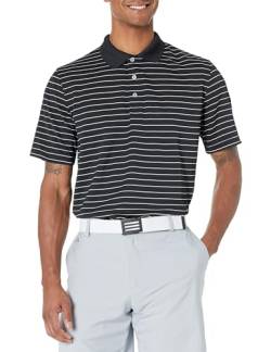 Amazon Essentials Herren Golf-Polo-Shirt, Schnell Trocknend, Normale Passform-Auslauffarben, Schwarz Streifen, XL von Amazon Essentials