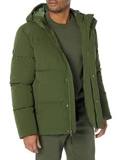 Amazon Essentials Herren Halblange Daunenjacke mit Kapuze aus recyceltem Polyester (in Big und Tall erhältlich), Dunkles Olivgrün, 6XL Große Größen von Amazon Essentials