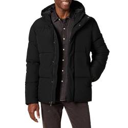 Amazon Essentials Herren Halblange Daunenjacke mit Kapuze aus recyceltem Polyester (in Big und Tall erhältlich), Schwarz, XS von Amazon Essentials