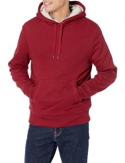 Amazon Essentials Herren Kapuzenpulli mit Sherpa-Futter, Rot, XS von Amazon Essentials