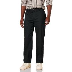 Amazon Essentials Herren Knitterfreie Flatfront-Chinohose mit klassischer Schnitt (erhältlich in Big & Tall), Schwarz, 36W / 32L von Amazon Essentials