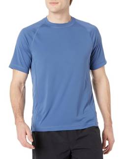 Amazon Essentials Herren Kurzärmeliges, Schnell Trocknendes Bade-T-Shirt, Blau, L von Amazon Essentials