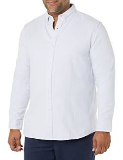 Amazon Essentials Herren Langärmliges Hemd aus Stretch-Oxford in normaler Passform (erhältlich in Big & Tall), Puderblau Vertikale Streifen, XS von Amazon Essentials