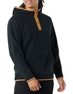 Amazon Essentials Herren Polarfleece-Jacke mit Druckknopfleiste und Kapuze, Schwarz Kamelbraun Farbblock, M von Amazon Essentials