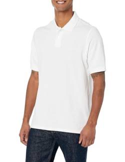 Amazon Essentials Herren Polohemd mit normaler Passform aus Baumwollpiqué (erhältlich in Big & Tall), Weiß, 4XL Große Größen Tall von Amazon Essentials