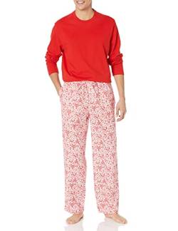 Amazon Essentials Herren Pyjama-Set aus Flanell (erhältlich in Big & Tall), Weiß Wald, XXL Große Größen von Amazon Essentials
