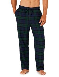 Amazon Essentials Herren Pyjamahose aus Flanell (erhältlich in Big & Tall), Dunkelgrün Marineblau Blackwatch Plaid, S von Amazon Essentials