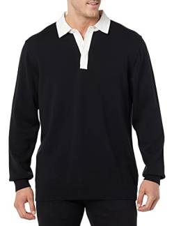 Amazon Essentials Herren Rugby-Pullover, Schwarz, M von Amazon Essentials