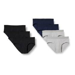 Amazon Essentials Herren Slip aus Baumwolljersey (erhältlich in Big & Tall), 7er-Pack, Schwarz/Marineblau/Grau Meliert, 3XL Große Größen von Amazon Essentials