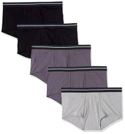 Amazon Essentials Herren Slip ohne Etikett aus Baumwolle, 5er-Pack, Schwarz/Grau/Kohlegrau, 4XL Große Größen von Amazon Essentials