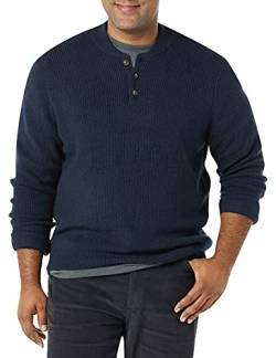 Amazon Essentials Herren Soft-Touch-Henley-Pullover mit Langen Ärmeln, Marineblau, XL von Amazon Essentials