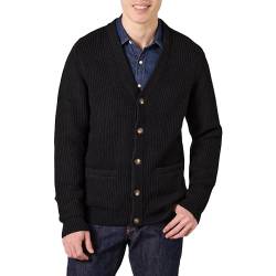 Amazon Essentials Herren Soft-Touch-Strickjacke mit Langen Ärmeln, Schwarz, L von Amazon Essentials