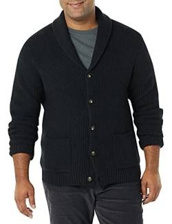 Amazon Essentials Herren Strickjacke mit Schalkragen und Langen Ärmeln, Schwarz, XS von Amazon Essentials