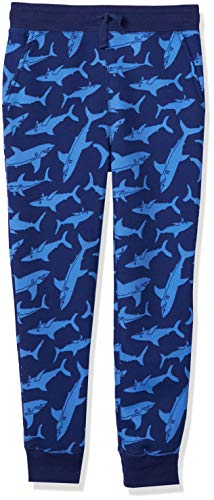 Amazon Essentials Jungen Fleece-Jogginghose, Marineblau Haifische, 9 Jahre von Amazon Essentials