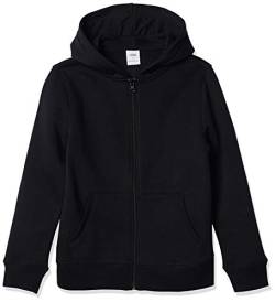 Amazon Essentials Jungen Fleece-Kapuzenpullover mit Reißverschluss, Schwarz, 10 Jahre von Amazon Essentials