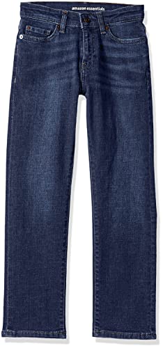 Amazon Essentials Jungen Gerade geschnittene Jeans mit normaler Passform, Dunkle Waschung, 10 Jahre Große Größen von Amazon Essentials