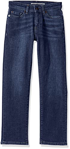 Amazon Essentials Jungen Gerade geschnittene Jeans mit normaler Passform, Dunkle Waschung, 10 Jahre Slim von Amazon Essentials