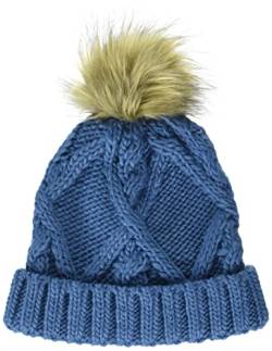 Amazon Essentials Kids' Knitted Faux Fur Pom Beanie, Verwaschenes Blau, Einheitsgröße von Amazon Essentials