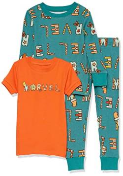 Amazon Essentials Marvel Baby Jungen Eng anliegende Schlafanzug-Sets, Festive Marvel - Kids, 12 Monate von Amazon Essentials