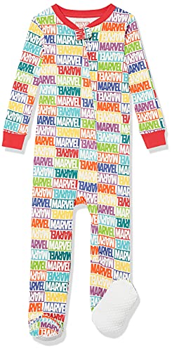 Amazon Essentials Marvel Unisex Baby Schlafanzug-Schlaf-Sets, Marvel Holiday Bricks - Footed Sleeper, 24 Monate von Amazon Essentials