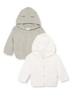 Amazon Essentials Unisex Baby Kapuzenpullover, 2er-Pack, Elfenbein/Grau Meliert, 24 Monate von Amazon Essentials