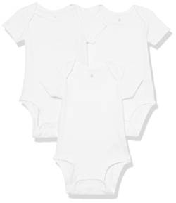 Amazon Essentials Unisex Baby Kurzärmliger Body aus Baumwoll-Stretchjersey (zuvor Amazon Aware), 3er-Pack, Weiß, 12 Monate von Amazon Essentials