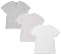 Amazon Essentials Unisex Baby Kurzärmliges T-Shirt aus Bio-Baumwolle (zuvor Amazon Aware), 3er-Pack, Grau Meliert, 3-6 Monate von Amazon Essentials