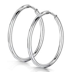 Amberta® 925 Sterling Silber Edle Ringe Mit Geschlossener Ring – Kleine Runde Kreolen Ohrringe - Durchmesser: 20 30 40 60 75 (20) von Amberta