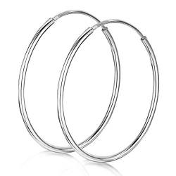 Amberta® 925 Sterling Silber Edle Ringe Mit Geschlossener Ring – Kleine Runde Kreolen Ohrringe - Durchmesser: 20 30 40 60 75 (30) von Amberta