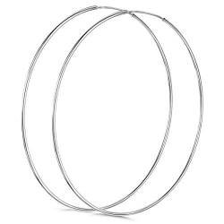 Amberta® 925 Sterling Silber Edle Ringe Mit Geschlossener Ring – Kleine Runde Kreolen Ohrringe - Durchmesser: 20 30 40 60 75 (70) von Amberta