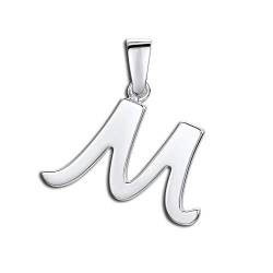 Amberta 925 Sterling Silber Anhänger - Personalisierte Charm Buchstaben für Damen und Männer - Symbole Kombinieren - Stil M von Amberta