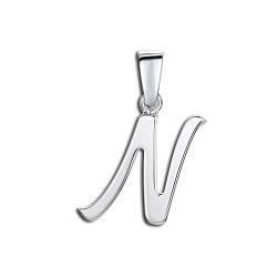 Amberta 925 Sterling Silber Anhänger - Personalisierte Charm Buchstaben für Damen und Männer - Symbole Kombinieren - Stil N von Amberta