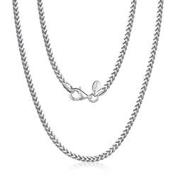 Amberta 925 Sterling Silber Halskette für Herren - Franco-Kette 2.5 mm: Herren-Halskette aus Silber 70 cm von Amberta