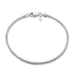 Amberta 925 Sterlingsilber Armkette - Schlangenkette - Rattenschwanz-Kette Armband - 1.9 mm Breite - Verschiedene Längen: 18 19 20 cm (19cm) von Amberta