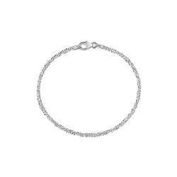 Amberta 925 Sterlingsilber Damen-Armkette - Popcorn-Kette Armband - 2 mm Breite - Verschiedene Längen: 18 19 cm (19cm) von Amberta