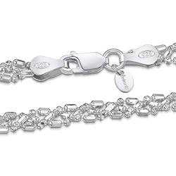 Amberta 925 Sterlingsilber Damen-Halskette - Diamantierte Kugelkette - 3.5 mm Breite - Verschiedene Längen: 45 50 55 cm (45cm) von Amberta