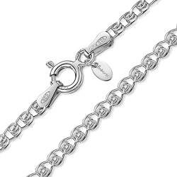 Amberta 925 Sterlingsilber Damen-Halskette - Herzkette - 2.3 mm Breite - Verschiedene Längen: 40 45 50 55 60 cm (45cm) von Amberta