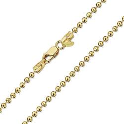Amberta 925 Sterlingsilber Vergoldet 18K Damen-Halskette - Kugelkette - 2 mm Breite - Verschiedene Längen: 40 45 50 55 60 70 cm (70cm) von Amberta