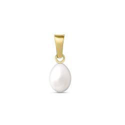 Amberta Allure Damen Anhänger mit Perle aus 9K Gold: Perlenanhänger ohne Kette in Gold - 6 bis 7 mm von Amberta