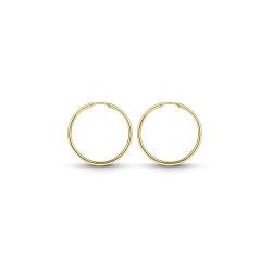 Amberta Allure Damen Creolen aus 9K Gold: Breite 0.9 mm Länge 15 mm von Amberta