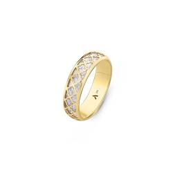 Amberta Allure Damen Diamantschliff Ring aus 9K Gold: Gold Diamant Schliff Bandring Größe 53,8 von Amberta