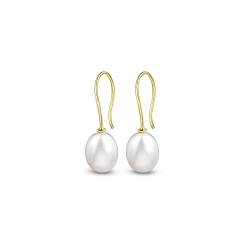 Amberta Allure Damen Ohrhänger mit Perle aus 9K Gold: 8 bin 9 Perle Ohrringe für Frauen von Amberta